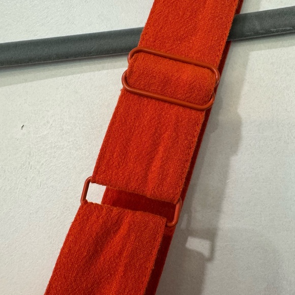 Urban Outfitters | SizeSmall Orange Linen Blend Sleeveless Belted Romper - Picture 4 of 4